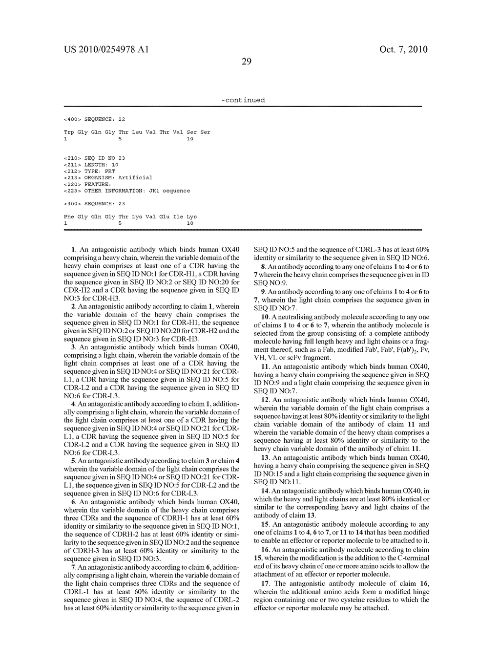 ANTIBODY MOLECULES HAVING SPECIFICITY FOR HUMAN OX40 - diagram, schematic, and image 40