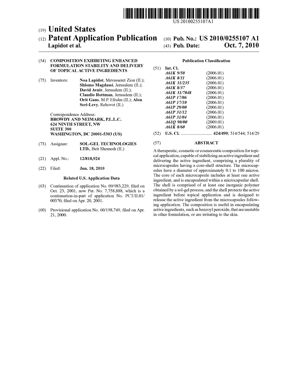 COMPOSITION EXHIBITING ENHANCED FORMULATION STABILITY AND DELIVERY OF TOPICAL ACTIVE INGREDIENTS - diagram, schematic, and image 01