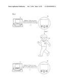 INFORMATION PROCESSING SYSTEM INCLUDING DEVICE HAVING MOTION SENSING FUNCTION, STORAGE MEDIUM STORING PROGRAM DIRECTED THERETO, AND INFORMATION PROCESSING DEVICE diagram and image