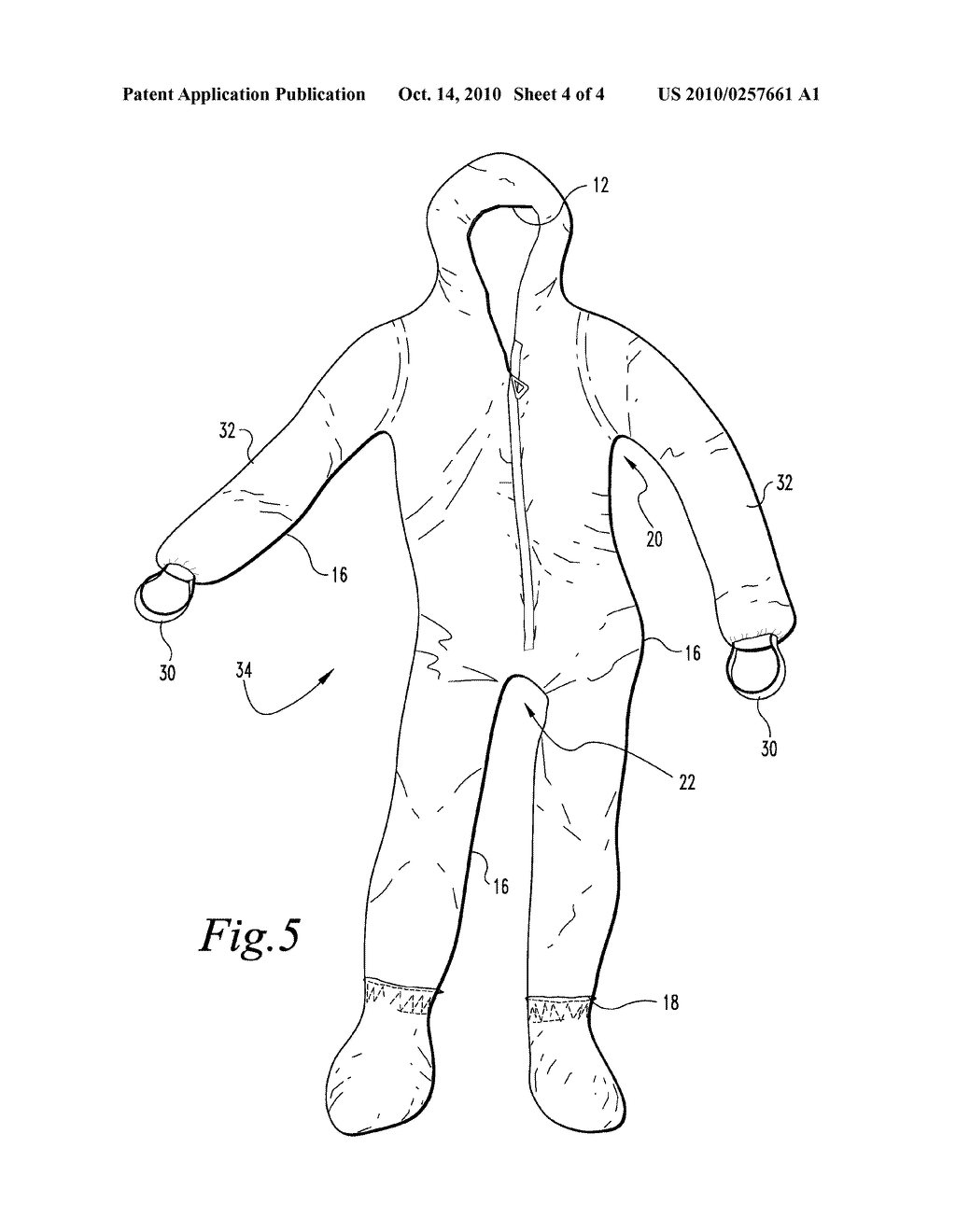 DISPOSABLE SAFETY GARMENT WITH REDUCED PARTICULATE SHEDDING - diagram, schematic, and image 05