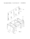 TELEVISION TABLE ASSEMBLY WHICH CAN BE ASSEMBLED AND DISASSEMBLED WITHOUT TOOLS diagram and image