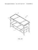 TELEVISION TABLE ASSEMBLY WHICH CAN BE ASSEMBLED AND DISASSEMBLED WITHOUT TOOLS diagram and image