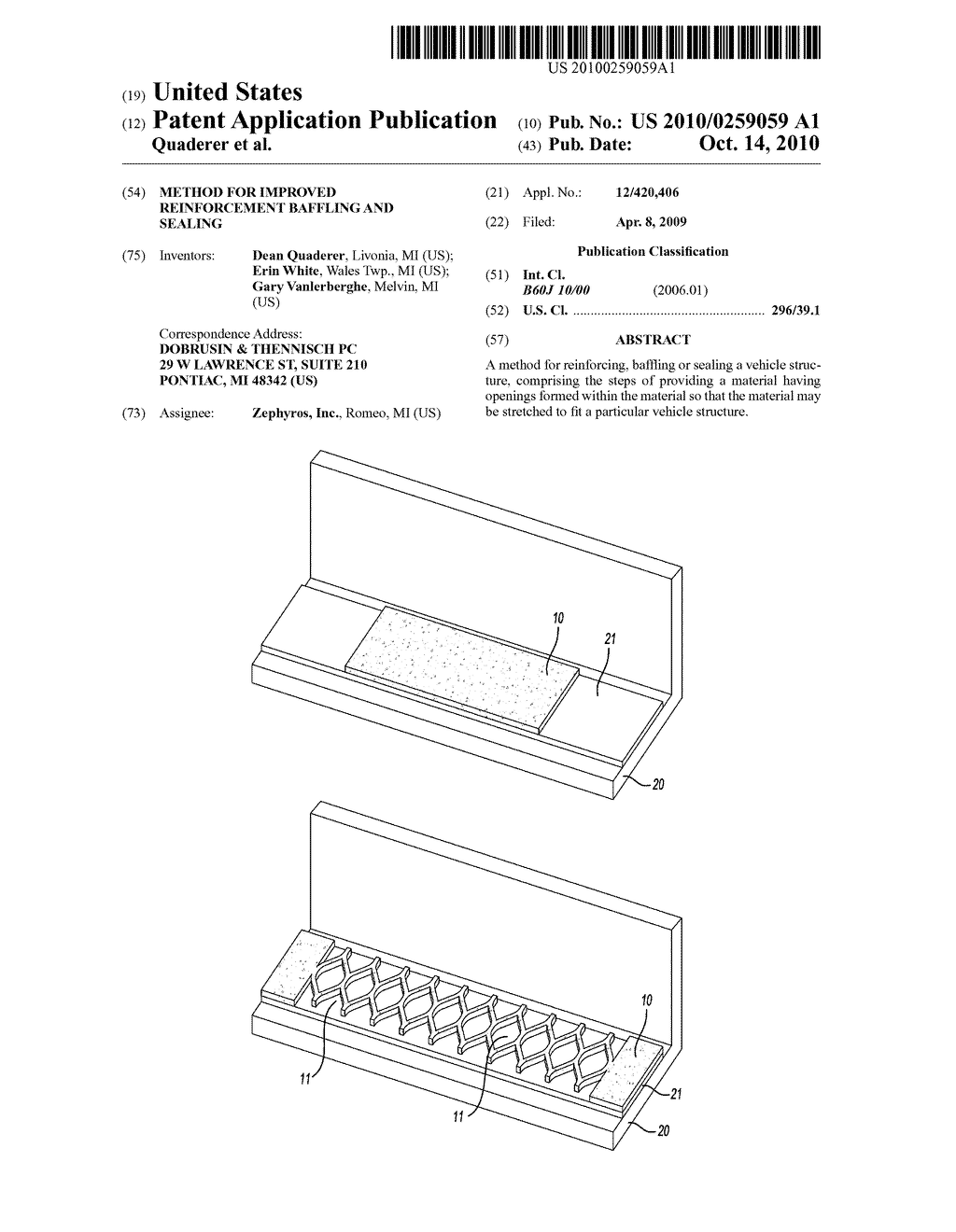 METHOD FOR IMPROVED REINFORCEMENT BAFFLING AND SEALING - diagram, schematic, and image 01