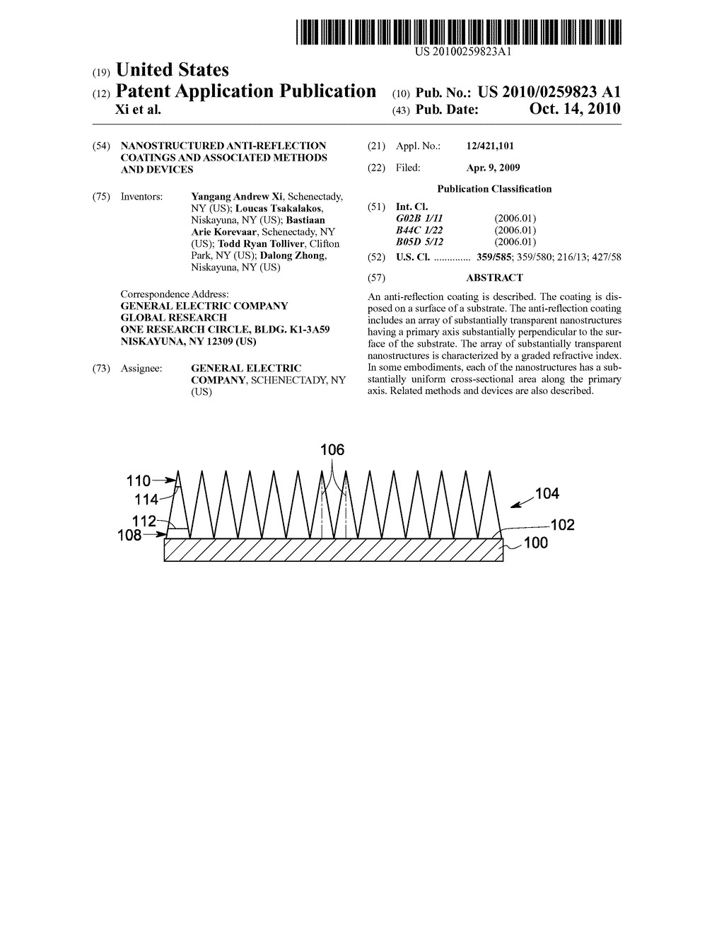 NANOSTRUCTURED ANTI-REFLECTION COATINGS AND ASSOCIATED METHODS AND DEVICES - diagram, schematic, and image 01