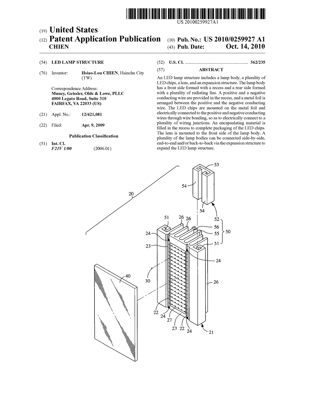 LED LAMP STRUCTURE - diagram, schematic, and image 01