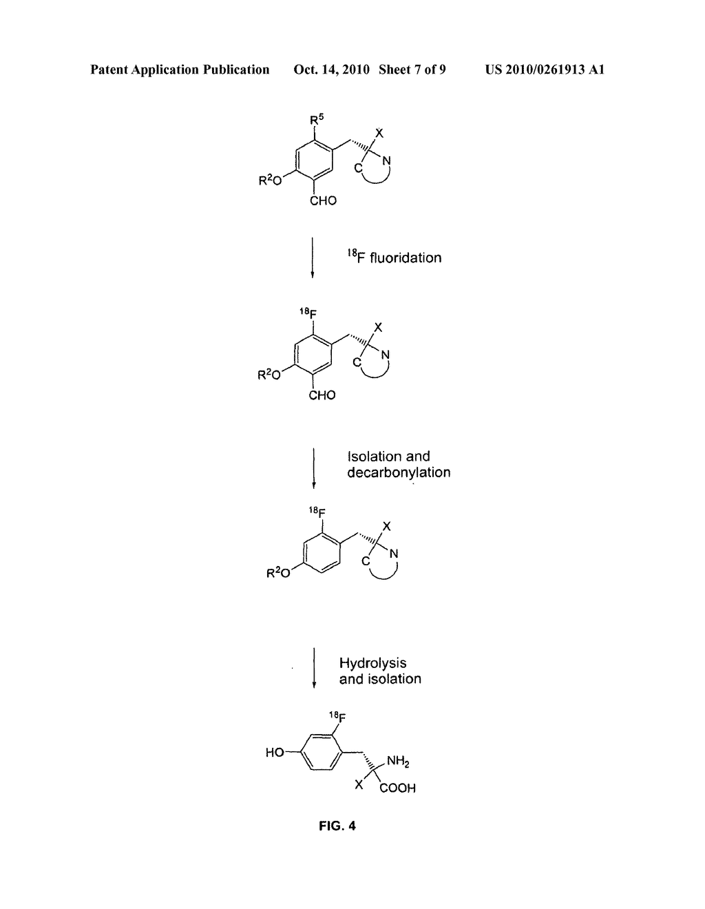 METHOD FOR PRODUCING PRECURSORS FOR L-3,4-DIHYDROXY-6- [18F] FLUOROPHENYL ALAINE AND 2- [18F] FLUORO-L-TYROSINE AND THE ALPHA-METHYLATED DERIVATIVES THEREOF, PRECURSOR, AND METHOD FOR PRODUCING L-3, 4DIHYDROXY-6- [18F] FLUOROPHENYLALANINE AND 2- [18F] FLUORO-L-TYROSINE AND THE ALPHA-METHYLATED DERIVATIVES FROM THE PRECURSOR - diagram, schematic, and image 08