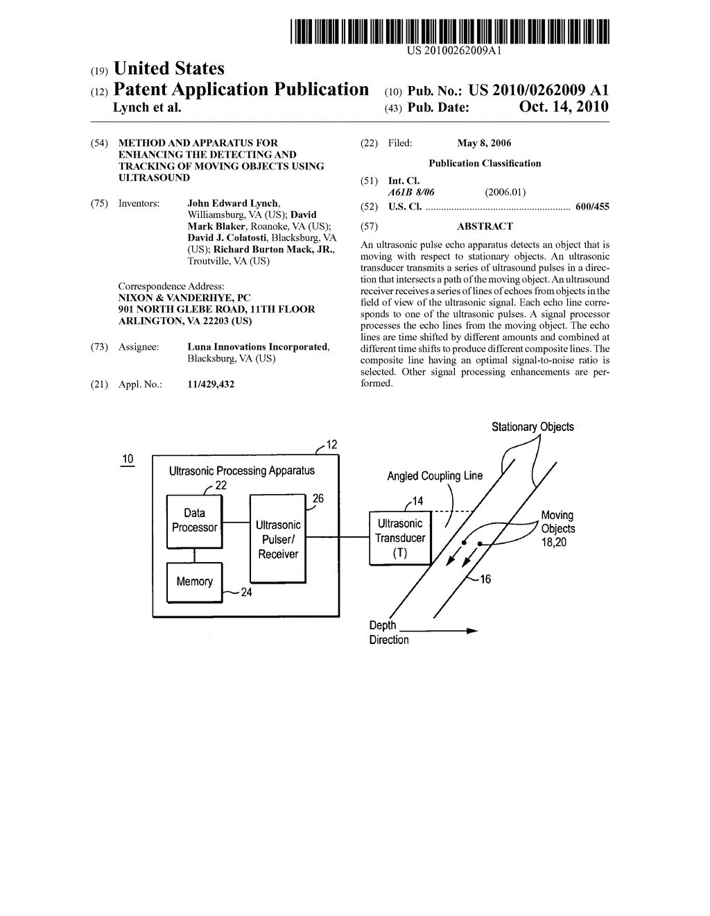 Method and apparatus for enhancing the detecting and tracking of moving objects using ultrasound - diagram, schematic, and image 01