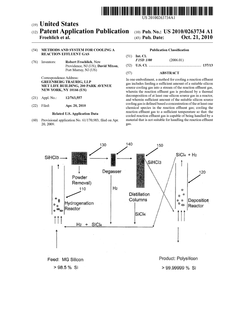 METHODS AND SYSTEM FOR COOLING A REACTION EFFLUENT GAS - diagram, schematic, and image 01