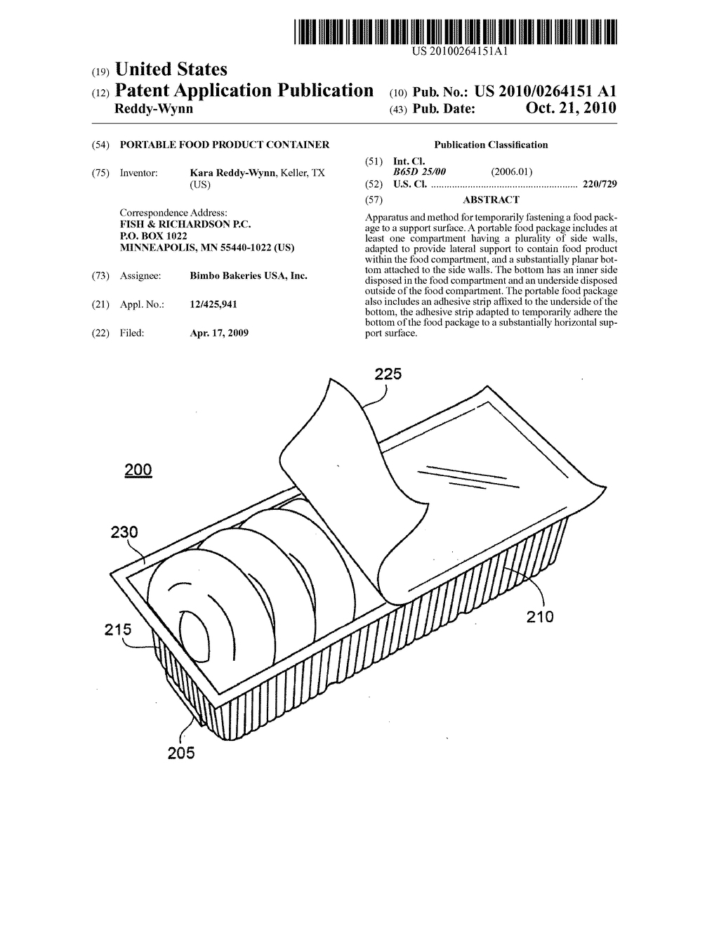 PORTABLE FOOD PRODUCT CONTAINER - diagram, schematic, and image 01