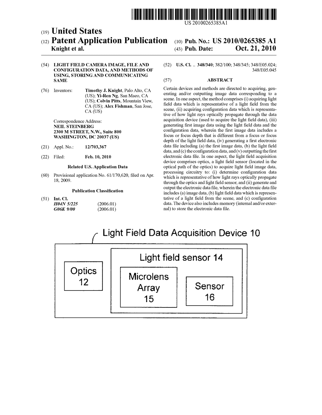 Light Field Camera Image, File and Configuration Data, and Methods of Using, Storing and Communicating Same - diagram, schematic, and image 01