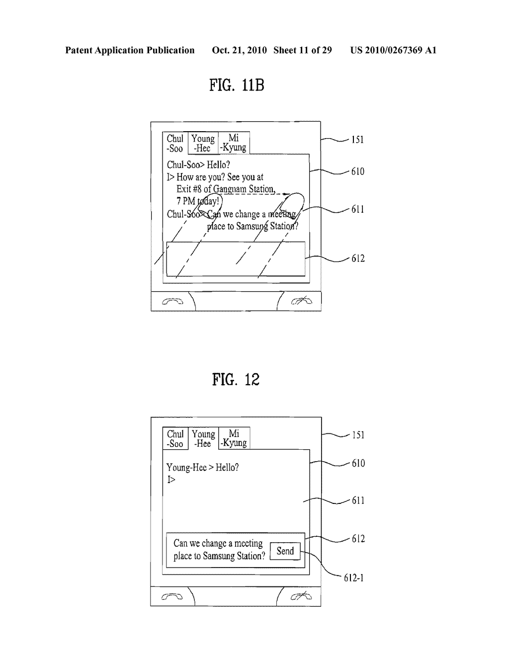 MOBILE TERMINAL AND CHAT METHOD IN A MOBILE TERMINAL USING AN INSTANT MESSAGING SERVICE - diagram, schematic, and image 12