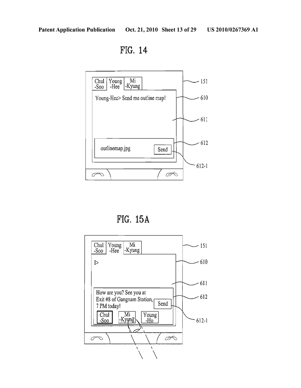 MOBILE TERMINAL AND CHAT METHOD IN A MOBILE TERMINAL USING AN INSTANT MESSAGING SERVICE - diagram, schematic, and image 14