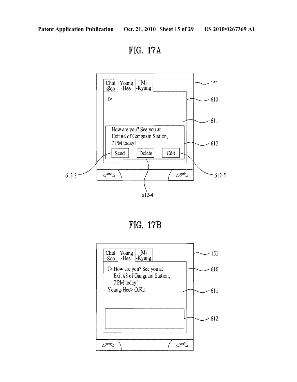 MOBILE TERMINAL AND CHAT METHOD IN A MOBILE TERMINAL USING AN INSTANT MESSAGING SERVICE - diagram, schematic, and image 16