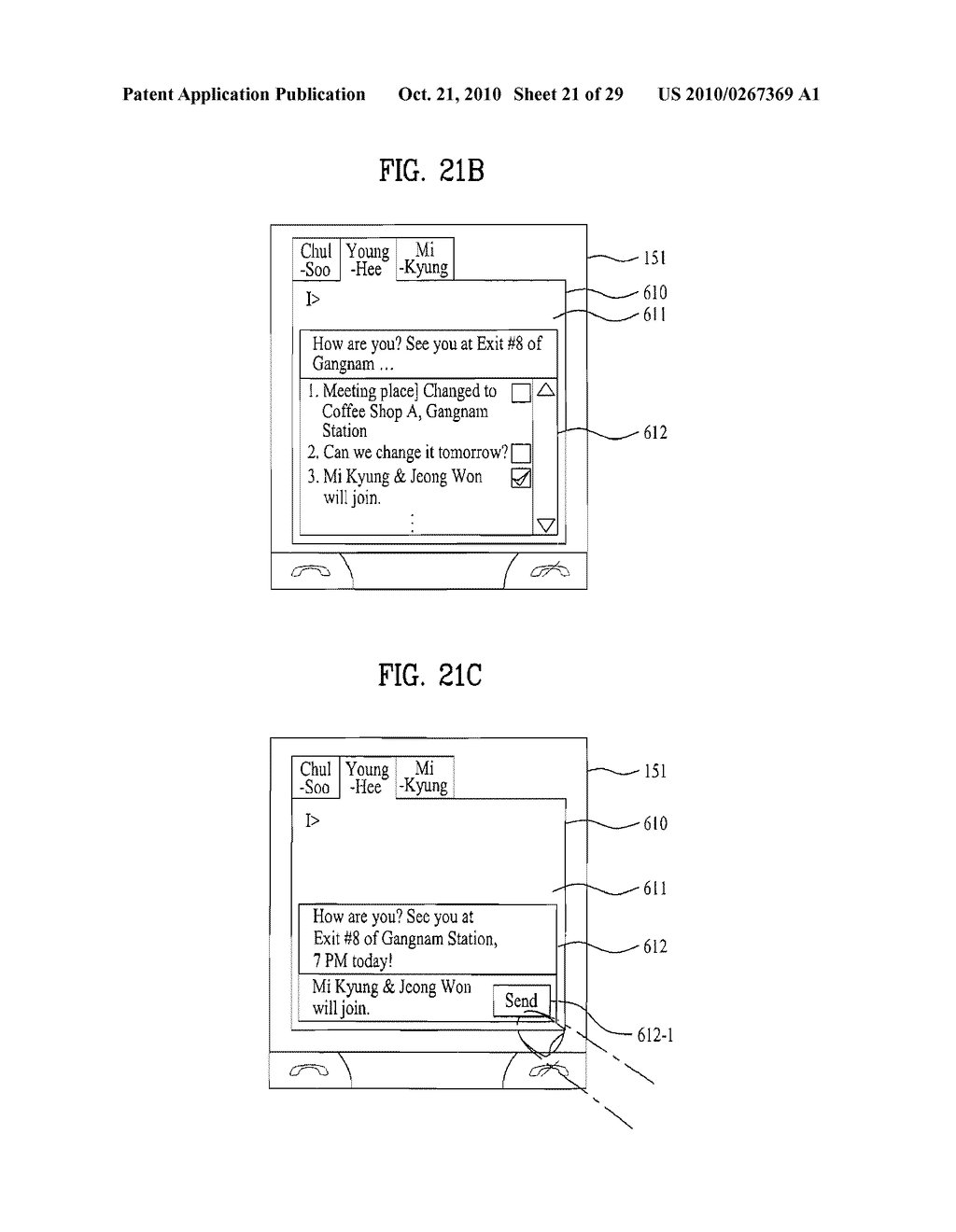 MOBILE TERMINAL AND CHAT METHOD IN A MOBILE TERMINAL USING AN INSTANT MESSAGING SERVICE - diagram, schematic, and image 22