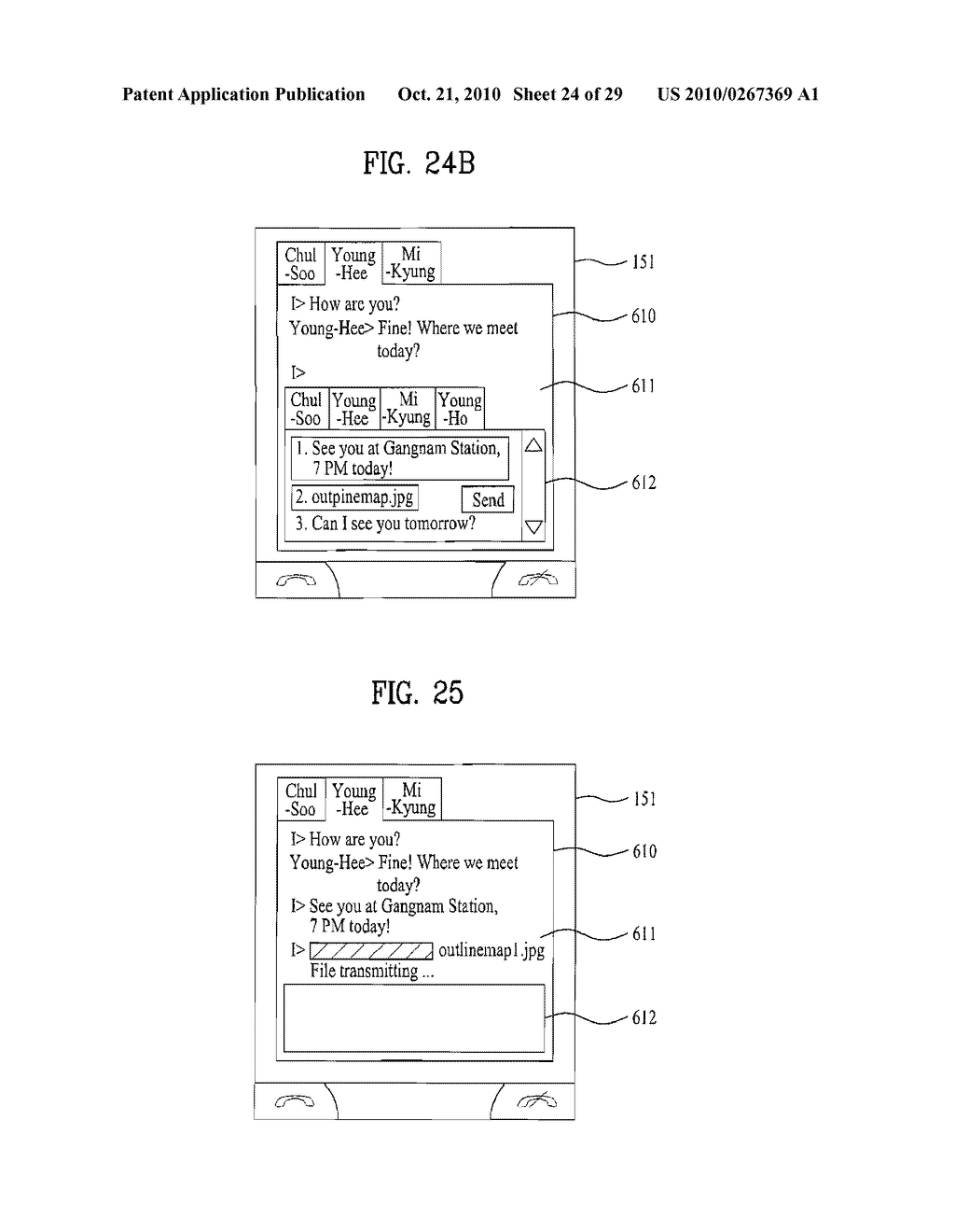 MOBILE TERMINAL AND CHAT METHOD IN A MOBILE TERMINAL USING AN INSTANT MESSAGING SERVICE - diagram, schematic, and image 25