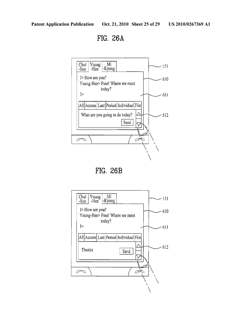MOBILE TERMINAL AND CHAT METHOD IN A MOBILE TERMINAL USING AN INSTANT MESSAGING SERVICE - diagram, schematic, and image 26