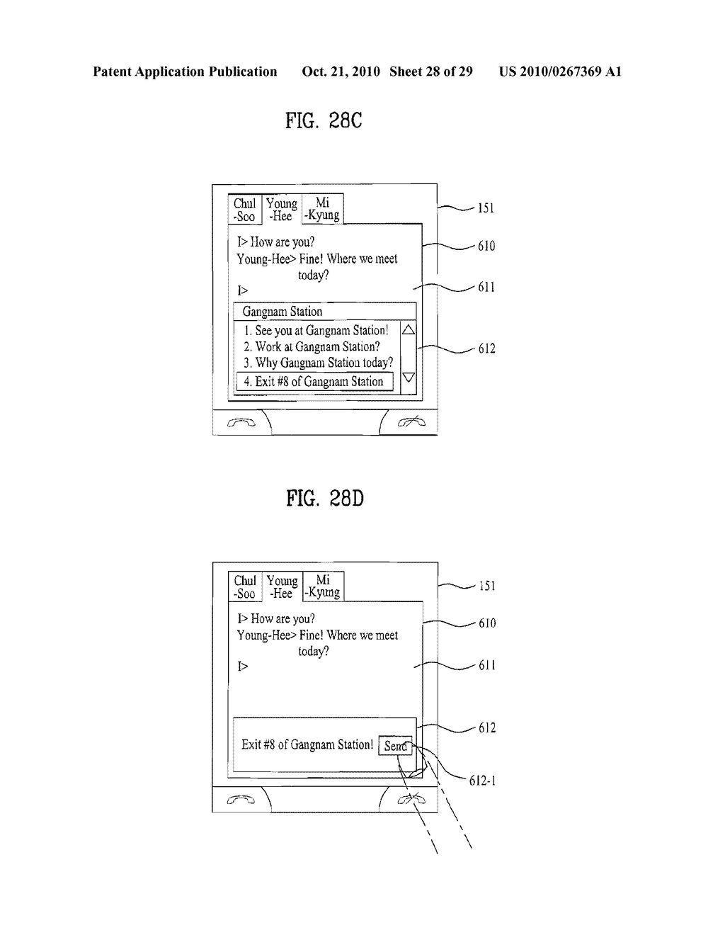 MOBILE TERMINAL AND CHAT METHOD IN A MOBILE TERMINAL USING AN INSTANT MESSAGING SERVICE - diagram, schematic, and image 29