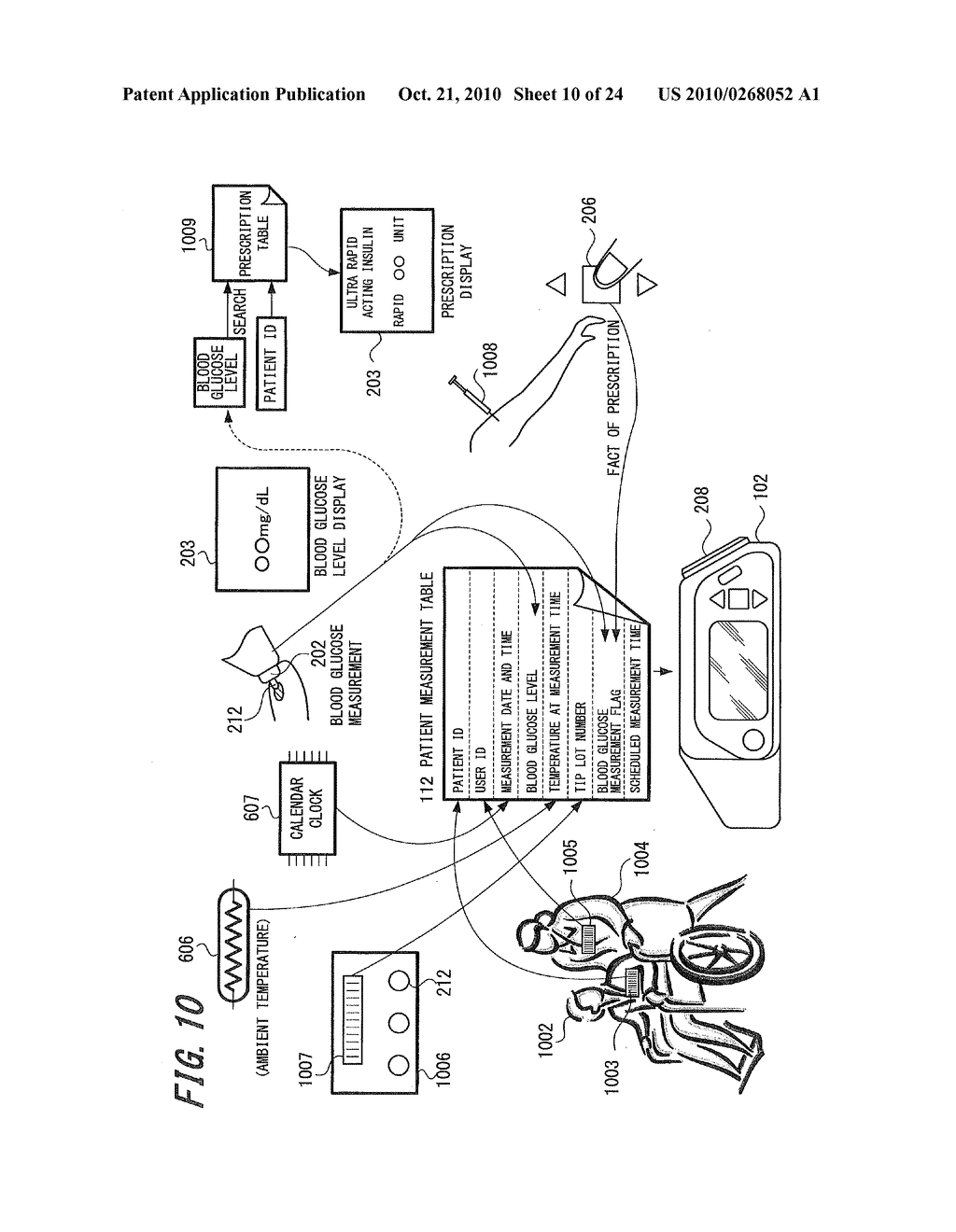 BLOOD SUGAR MEASURED LEVEL MANAGEMENT SYSTEM AND BLOOD SUGAR LEVEL MEASUREMENT APPARATUS - diagram, schematic, and image 11