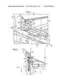 Vehicular hood hinge arrangement structure diagram and image