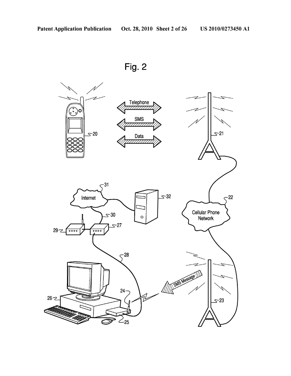 APPARATUS AND METHOD FOR ACTIVATING COMPUTER APPLICATIONS WITH SMS MESSAGING - diagram, schematic, and image 03