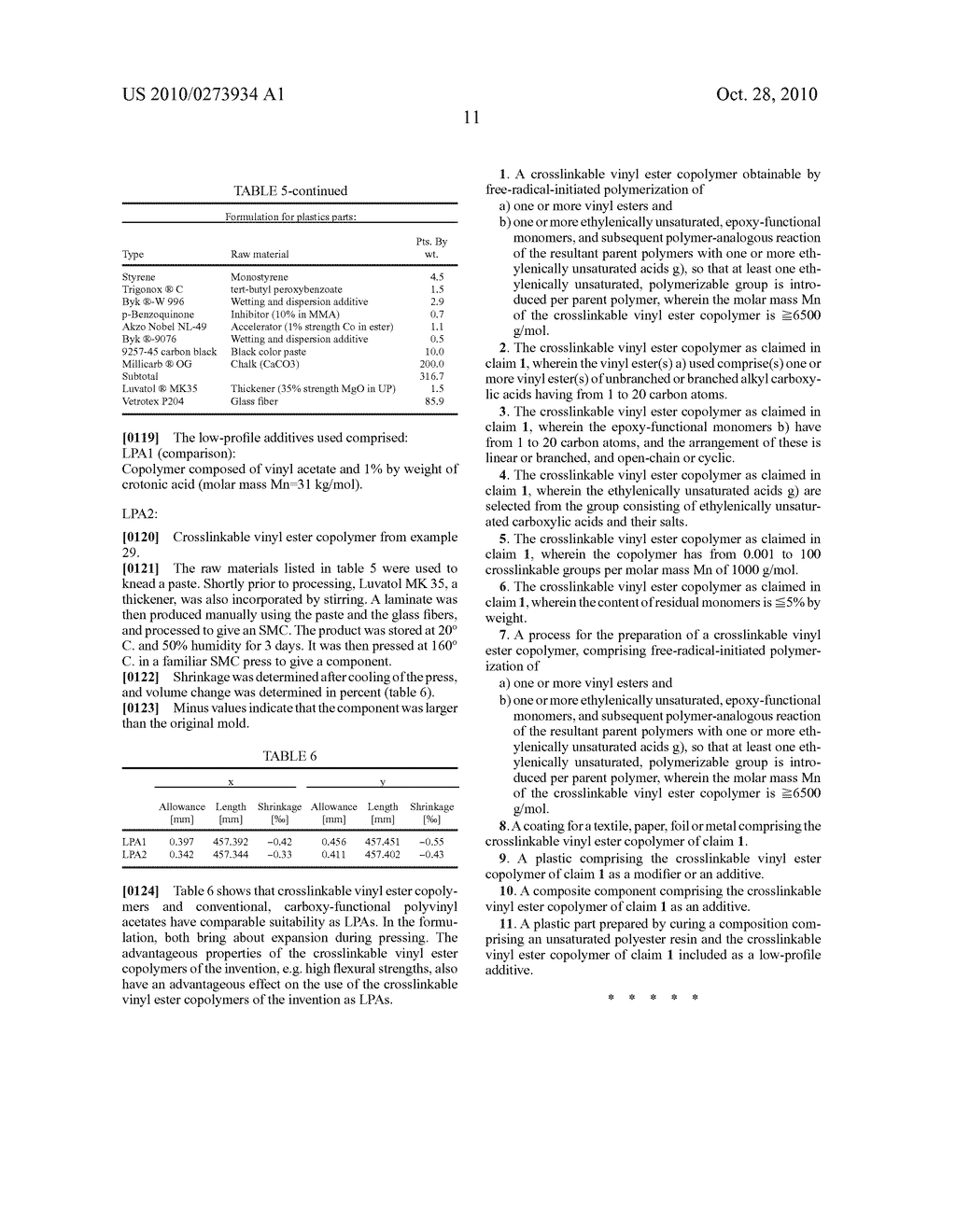 CROSSLINKABLE VINYL ESTER COPOLYMERS AND THEIR USE AS LOW-PROFILE ADDITIVES - diagram, schematic, and image 12