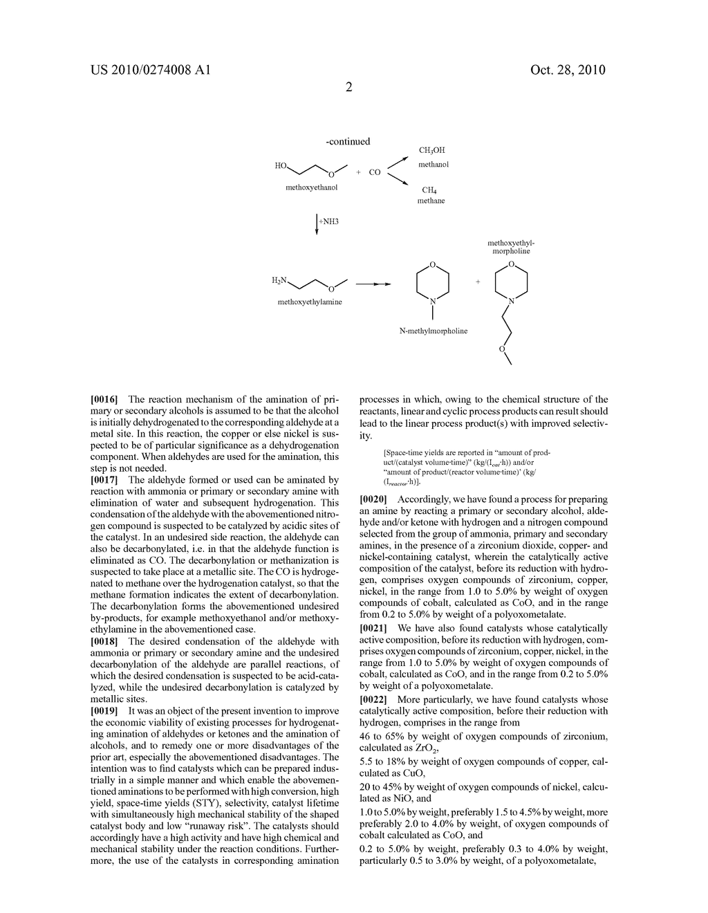 METHOD FOR THE PRODUCTION OF AN AMINE - diagram, schematic, and image 03