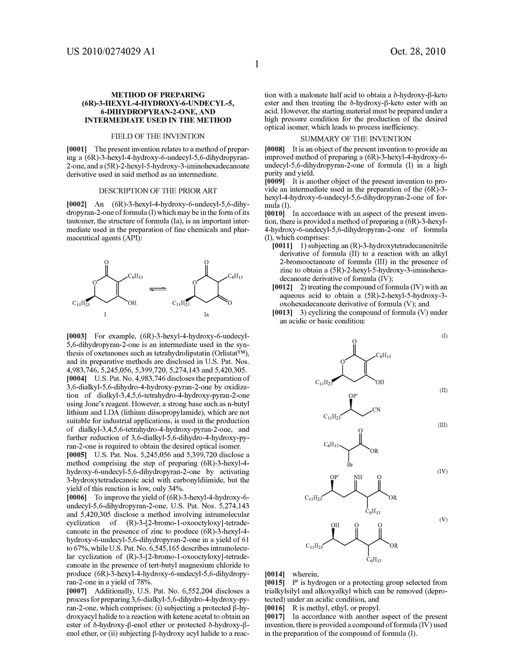 METHOD OF PREPARING (6R)-3-HEXYL-4-HYDROXY-6-UNDECYL-5, 6-DIHYDROPYRAN-2-ONE, AND INTERMEDIATE USED IN THE METHOD - diagram, schematic, and image 02
