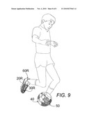 SOCCER SHOE BALL CONTACTING ZONES TRAINING AID diagram and image