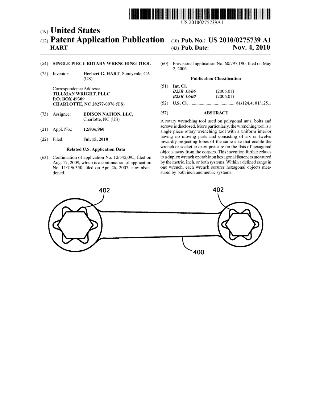 SINGLE PIECE ROTARY WRENCHING TOOL - diagram, schematic, and image 01