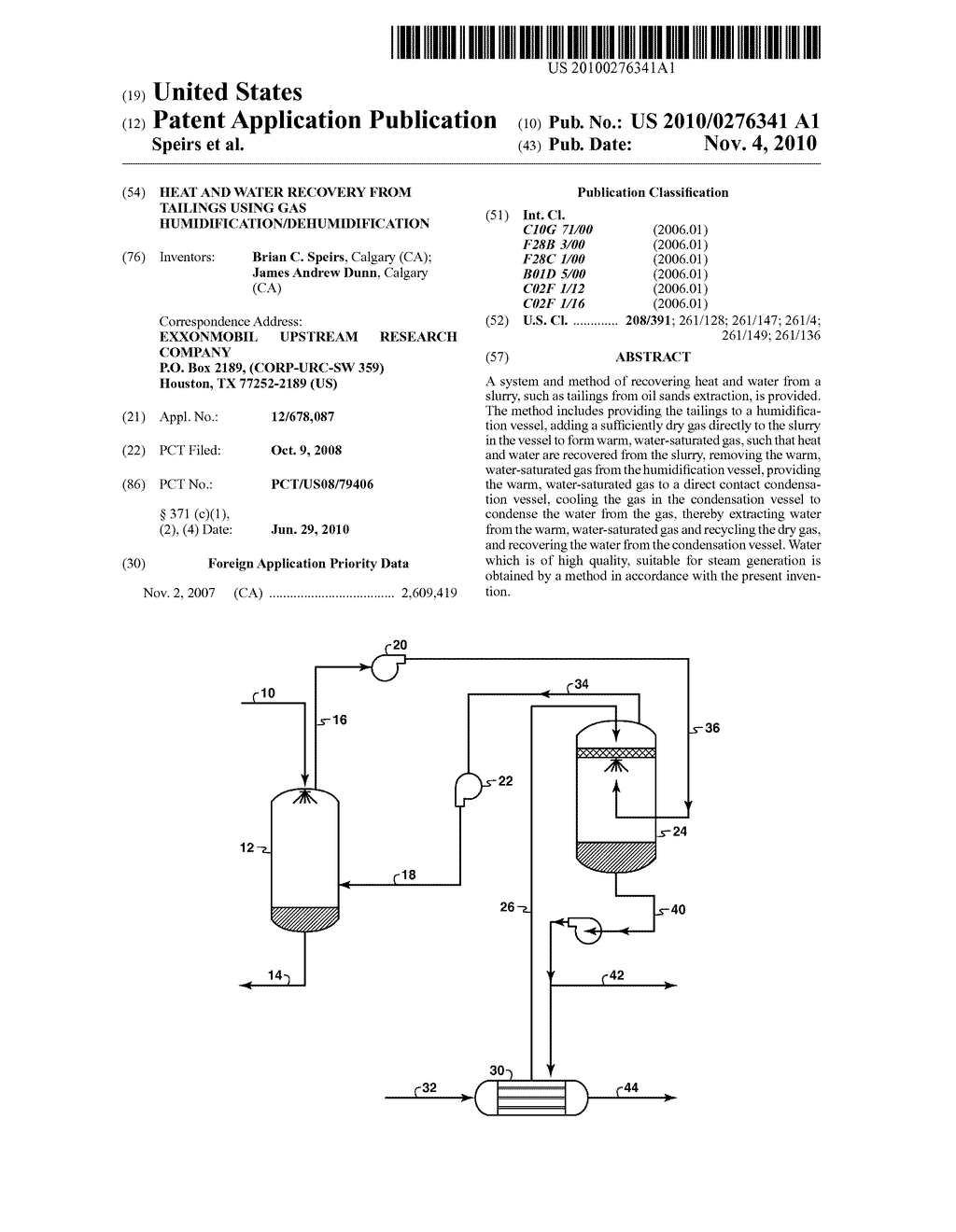 Heat and Water Recovery From Tailings Using Gas Humidification/Dehumidification - diagram, schematic, and image 01