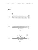 METHOD FOR FABRICATING FLEXIBLE SEMICONDUCTOR DEVICE AND LAYERED FILM USED THEREFORE diagram and image