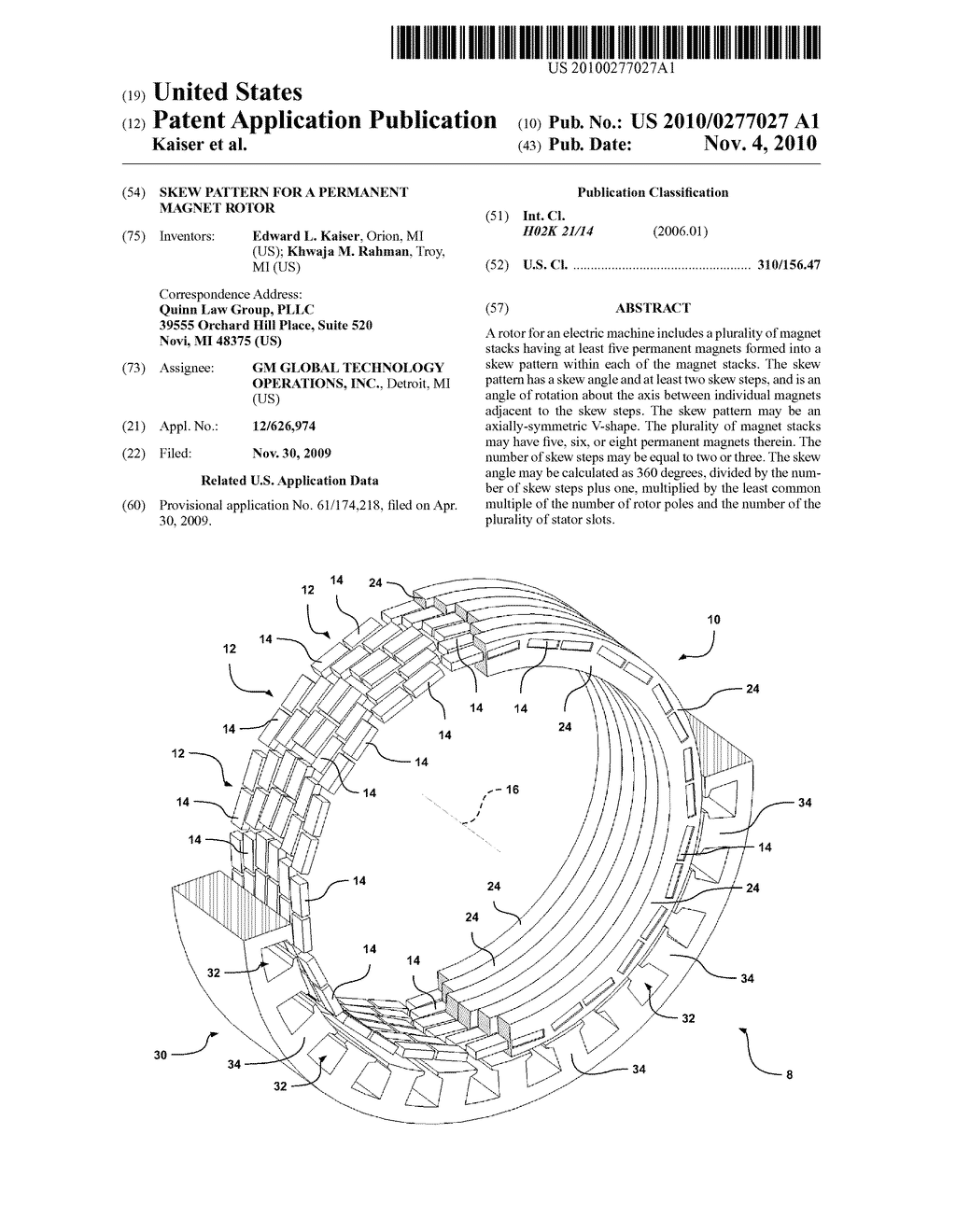 SKEW PATTERN FOR A PERMANENT MAGNET ROTOR - diagram, schematic, and image 01