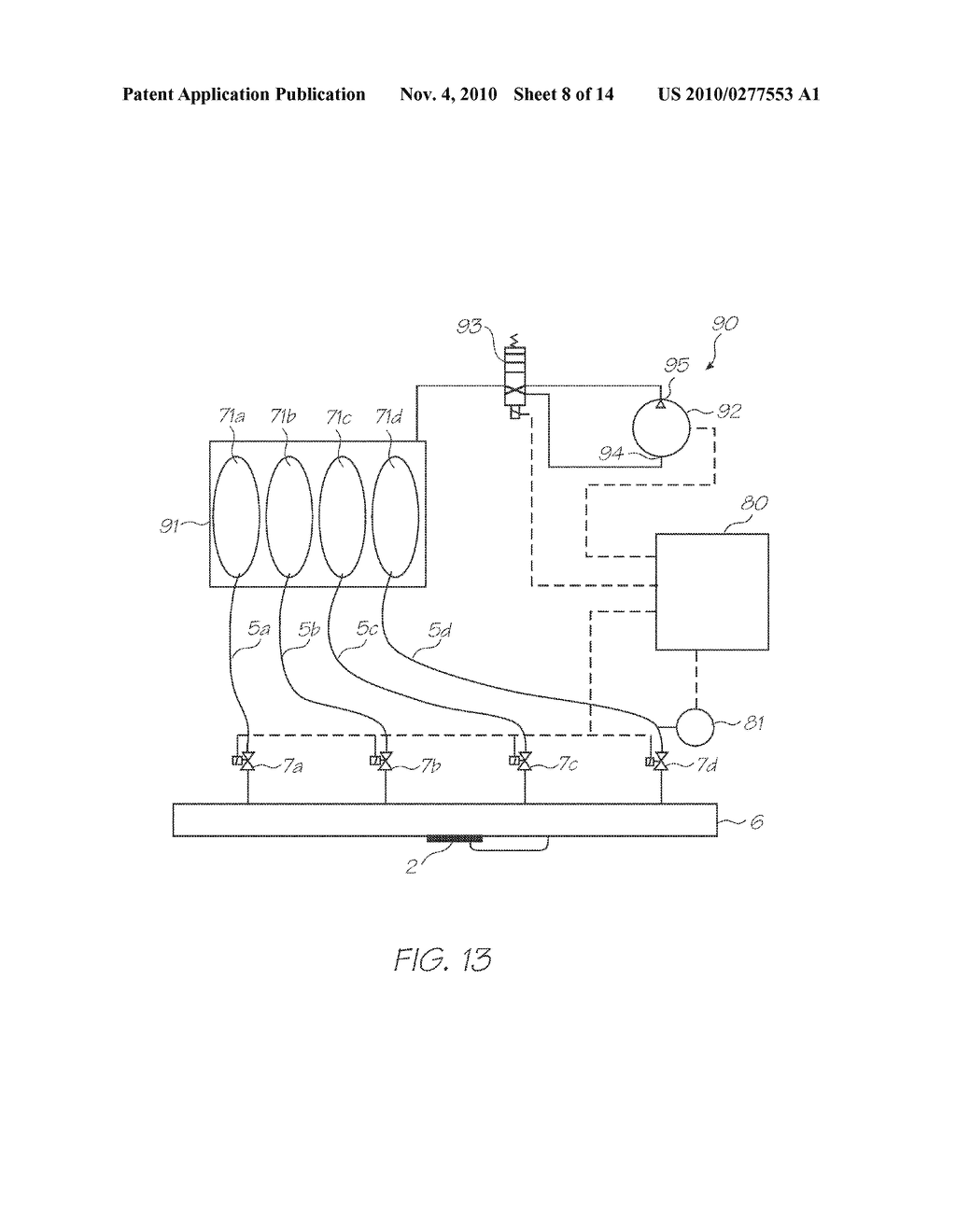 INKJET PRINTER WITH INK SUPPLY CONFIGURABLE FOR BOTH PRINTING AND PURGING - diagram, schematic, and image 09