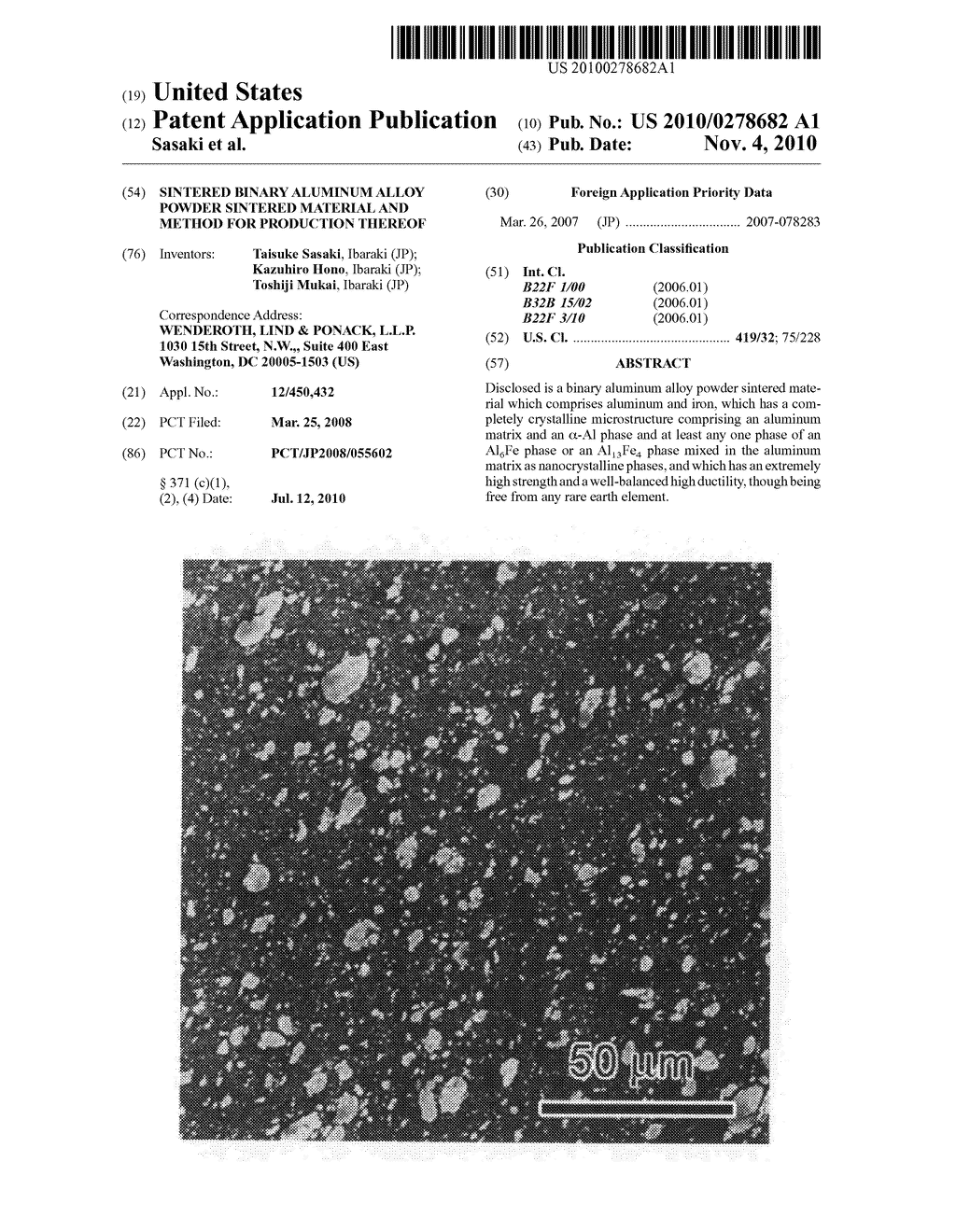 SINTERED BINARY ALUMINUM ALLOY POWDER SINTERED MATERIAL AND METHOD FOR PRODUCTION THEREOF - diagram, schematic, and image 01