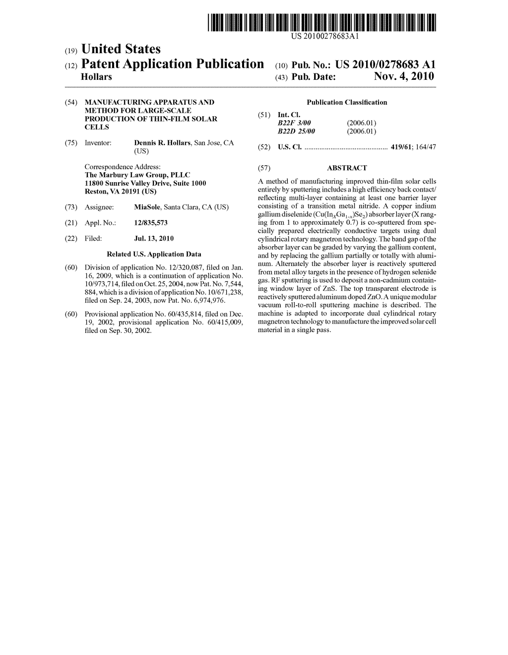 Manufacturing Apparatus and Method for Large-Scale Production of Thin-Film Solar Cells - diagram, schematic, and image 01