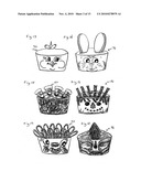 INTERLOCKING EDIBLE SIDELINER FOR CAKE DECORATION, METHOD, THREE-DIMENSIONAL CAKE SCULPTURE METHOD AND PRODUCT diagram and image