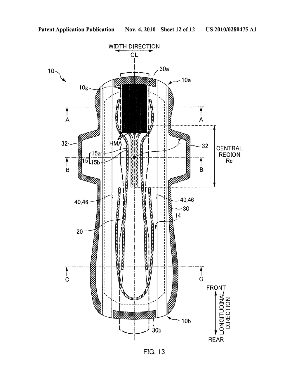 ABSORBENT ARTICLE AND ABSORBENT BODY - diagram, schematic, and image 13