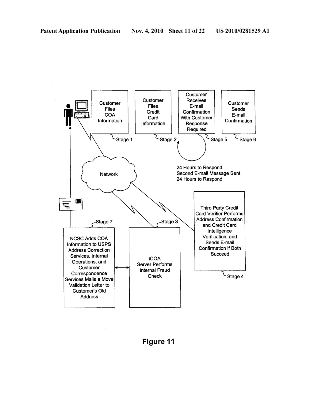 SYSTEMS AND METHODS FOR PROVIDING CHANGE OF ADDRESS SERVICES OVER A NETWORK - diagram, schematic, and image 12