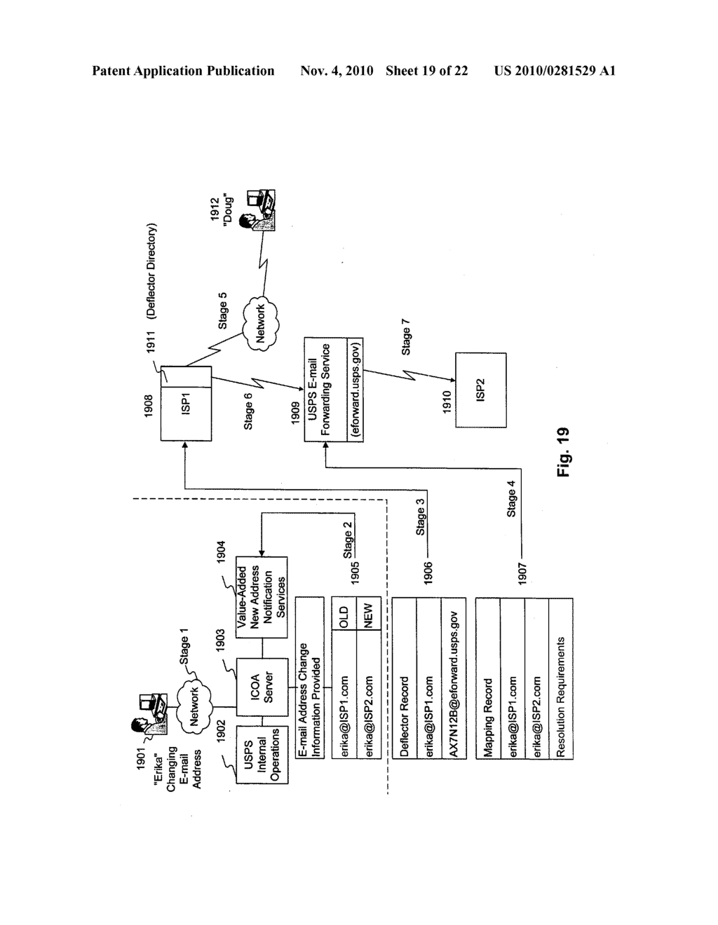 SYSTEMS AND METHODS FOR PROVIDING CHANGE OF ADDRESS SERVICES OVER A NETWORK - diagram, schematic, and image 20