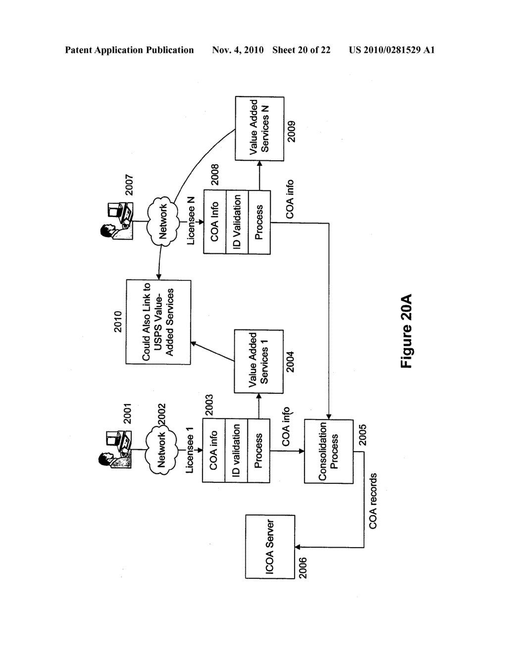 SYSTEMS AND METHODS FOR PROVIDING CHANGE OF ADDRESS SERVICES OVER A NETWORK - diagram, schematic, and image 21