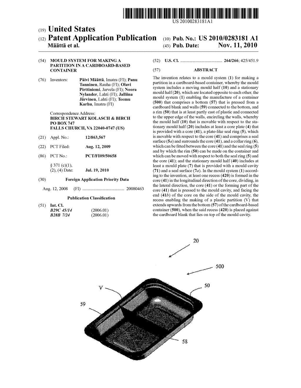 MOULD SYSTEM FOR MAKING A PARTITION IN A CARDBOARD-BASED CONTAINER - diagram, schematic, and image 01