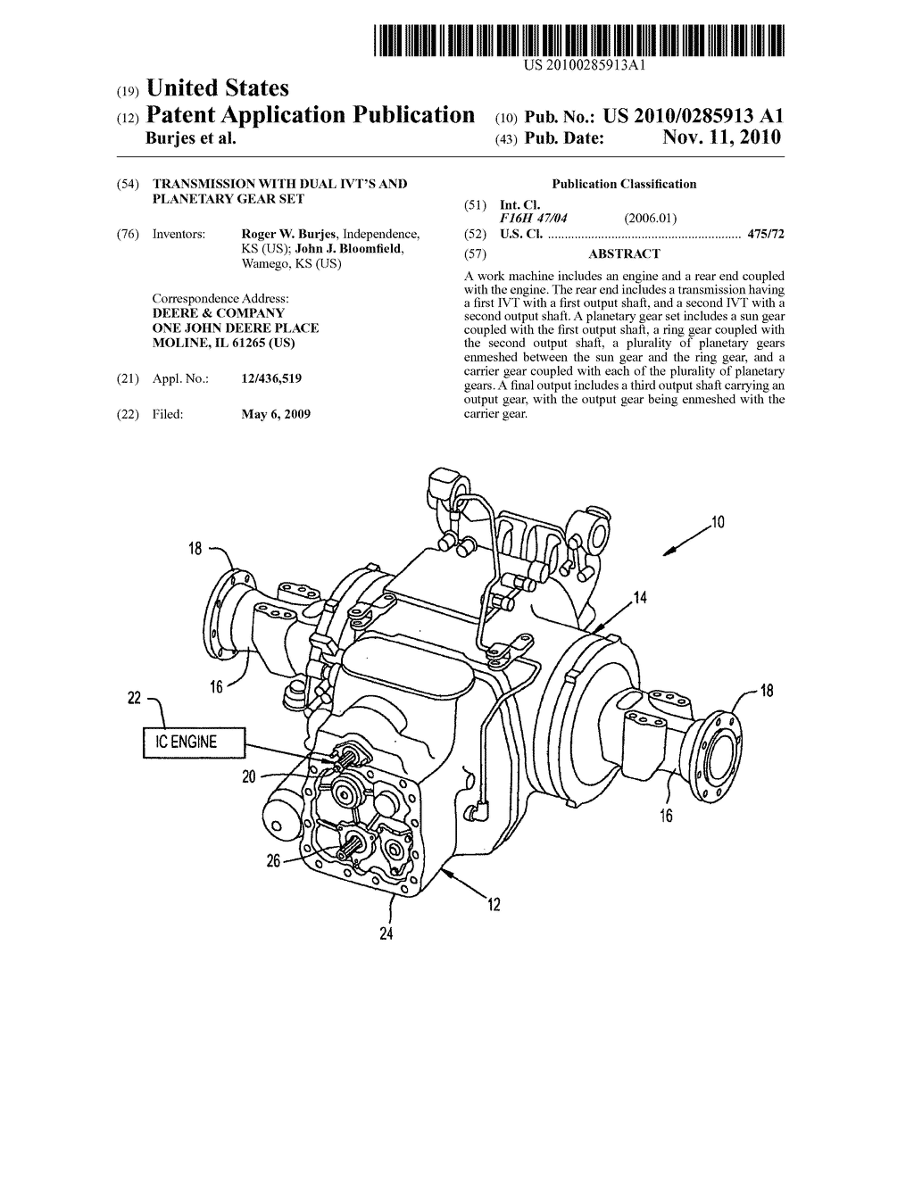 Transmission With Dual IVT's And Planetary Gear Set - diagram, schematic, and image 01