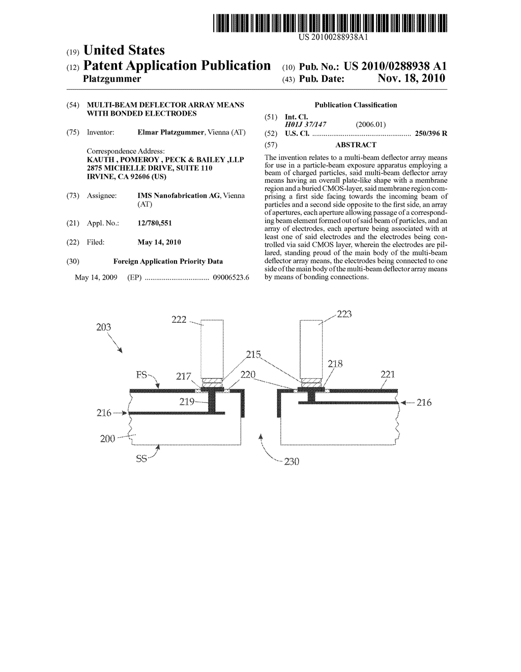 MULTI-BEAM DEFLECTOR ARRAY MEANS WITH BONDED ELECTRODES - diagram, schematic, and image 01