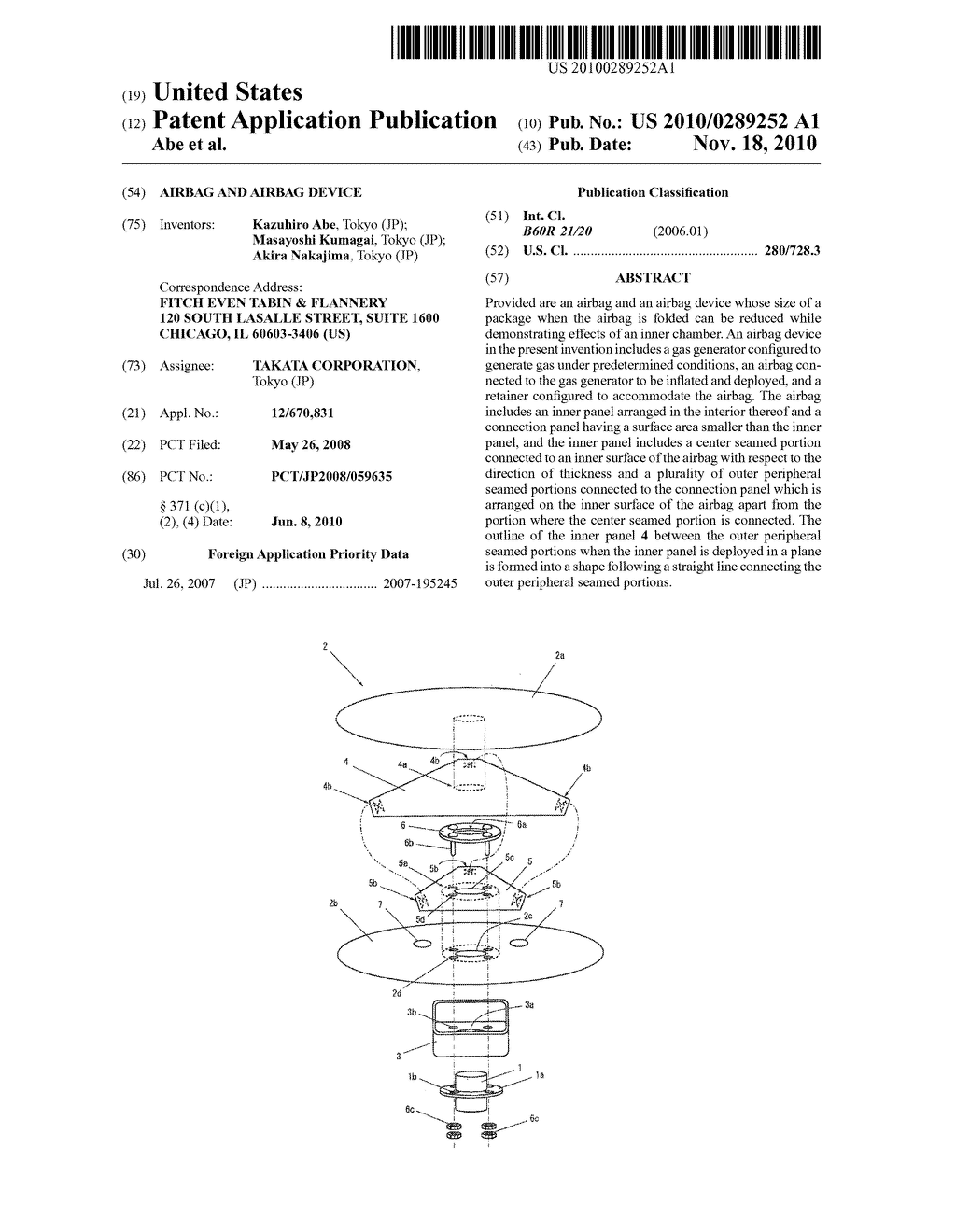 Airbag and Airbag Device - diagram, schematic, and image 01