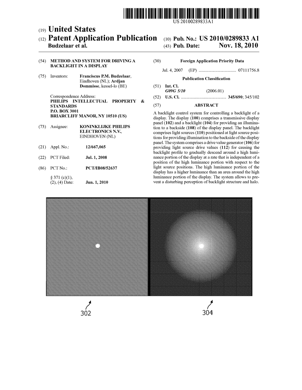 METHOD AND SYSTEM FOR DRIVING A BACKLIGHT IN A DISPLAY - diagram, schematic, and image 01