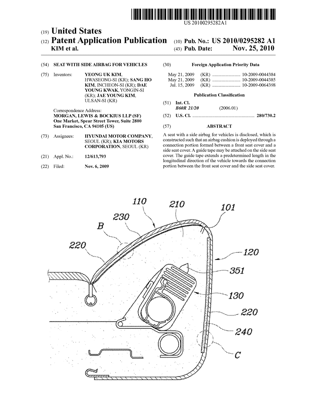 SEAT WITH SIDE AIRBAG FOR VEHICLES - diagram, schematic, and image 01