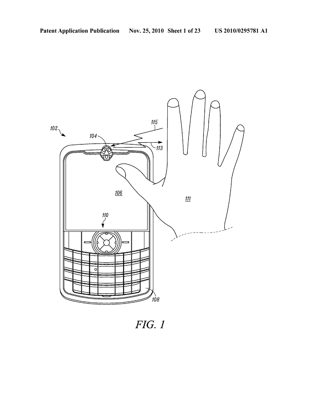 Electronic Device with Sensing Assembly and Method for Interpreting Consecutive Gestures - diagram, schematic, and image 02