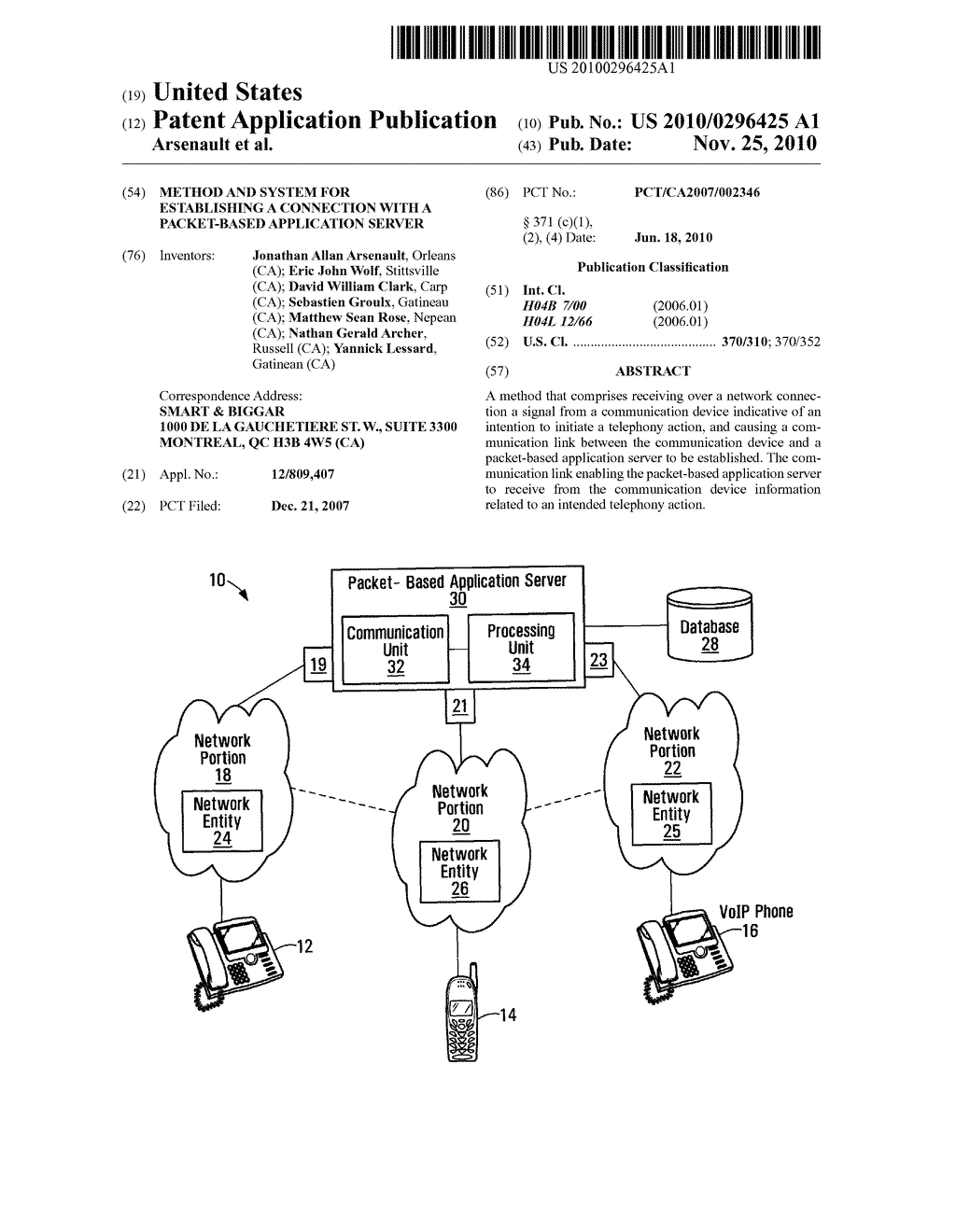 METHOD AND SYSTEM FOR ESTABLISHING A CONNECTION WITH A PACKET-BASED APPLICATION SERVER - diagram, schematic, and image 01