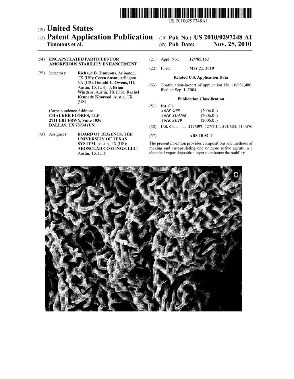 ENCAPSULATED PARTICLES FOR AMORPHOUS STABILITY ENHANCEMENT - diagram, schematic, and image 01