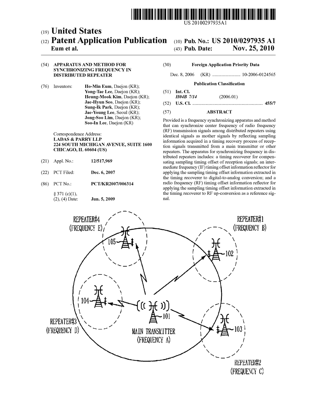 APPARATUS AND METHOD FOR SYNCHRONIZING FREQUENCY IN DISTRIBUTED REPEATER - diagram, schematic, and image 01